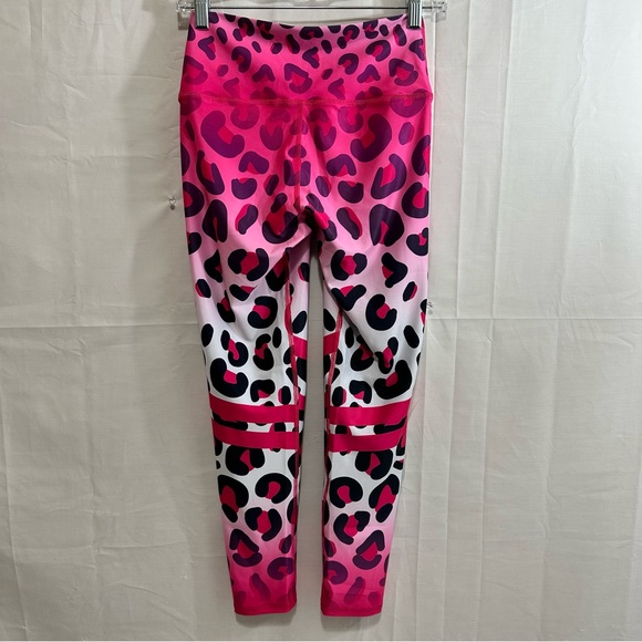 Hecho En Colombia Pink Leopard Print Workout Activewear Leggings - Picture 4 of 9